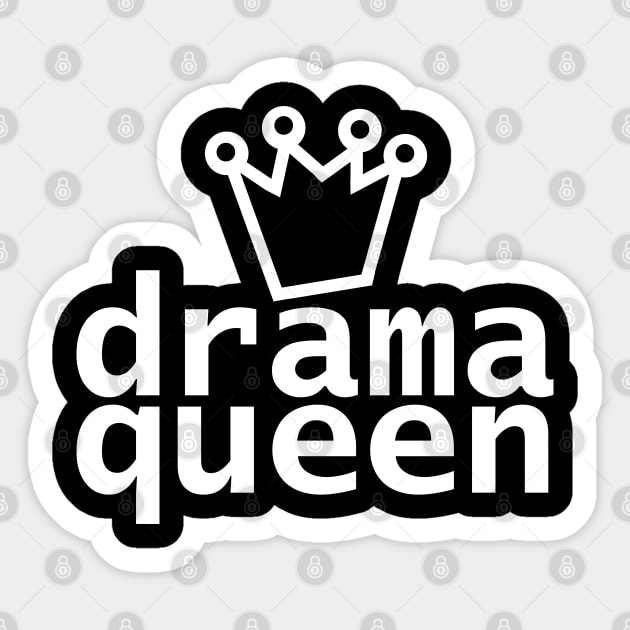 Typography Drama Queen White Text Sticker by ellenhenryart